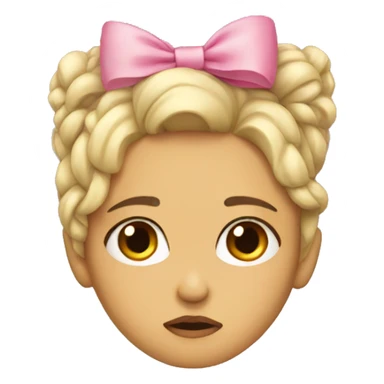 Sad girl with a coquette bow sticker