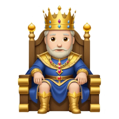 old king sitting on throne sticker