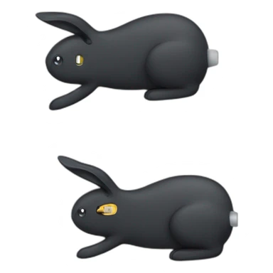 black rabbit with a charger cable cut in half  sticker