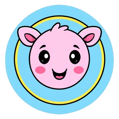 A cute bullseye target with spring pastel colors of yellow, pink and light blue with a smiling face sticker
