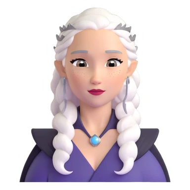 Mother of Dragons Daenerys Targaryen with silver hair, upper body sticker