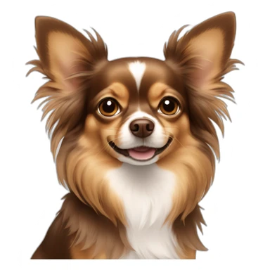 Long haired brown Chihuahua with 3 tones of brown sticker