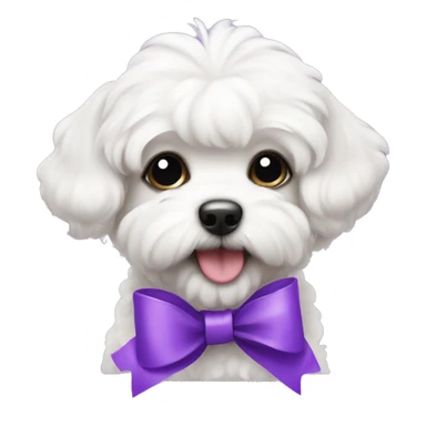 Schichon puppy with a purple bow  sticker