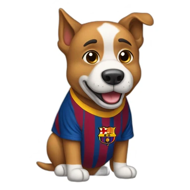 perro con camisa del barcelona fc sticker