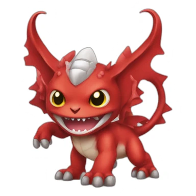 red baby Digimon creature sticker
