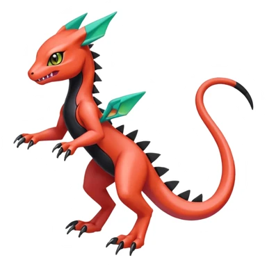 Meloetta-Guilmom-Salandit-Trico-Pokémon-Digimon-Fakémon-fusion-hybrid-creature sticker