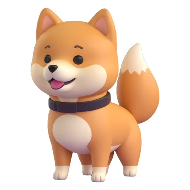 shiba inu standing, sick sticker