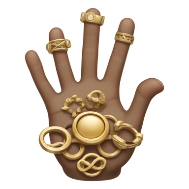 Hand with 5 Fingers and lots of rings  sticker