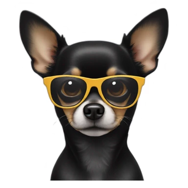 black chihuahua with sunglasses sticker