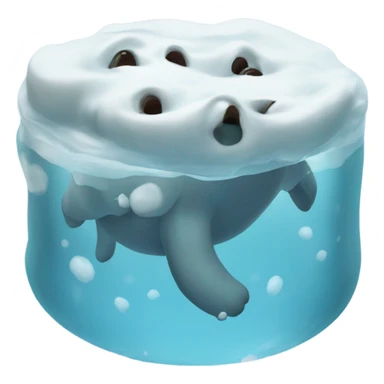 Eisbärenbande im See, Hintergrund Bäume & Lagerfeuer  sticker