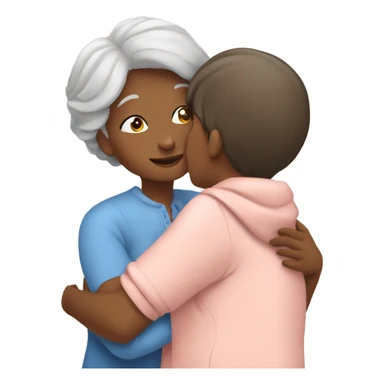 Grandma huggings with a girl sticker