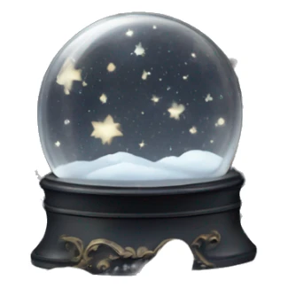 vintage black rococo night sky snow globe sticker