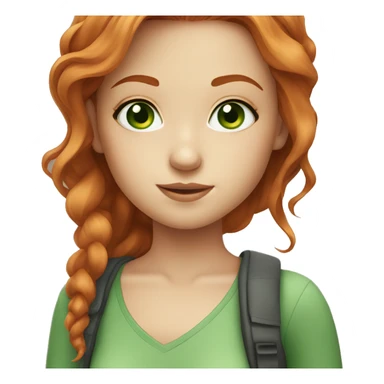 Beautiful girl with ginger hair green eyes sticker