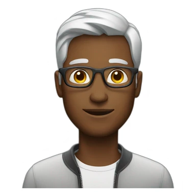 A man wearing apple vision pro sticker