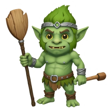 Isometric view full grunky body troll with club  sticker