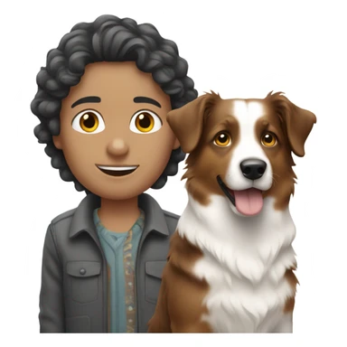 2 white people with 2 Australian shepherds sticker