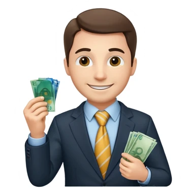 AN UNCLE with a tie in business clothes and with euro money
 sticker