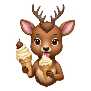 Deer eating ice cream sticker