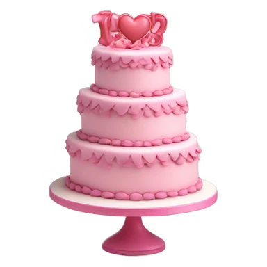 Birthday cake heart ruffles pink coquette three tier sticker