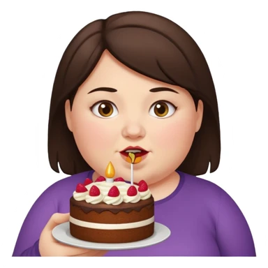 Fat brunette lesbian eating cake sticker