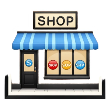 shop with the word shop in the sign sticker