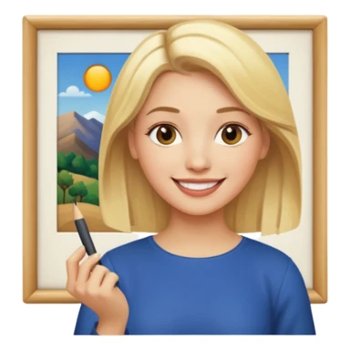 Women with blonde hair teaching art sticker