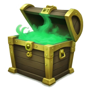 open treasure chest with green smoke coming out sticker