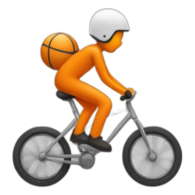 orange stick figure riding a bike uphill sticker