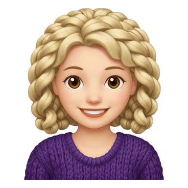Knitted hair woman sticker