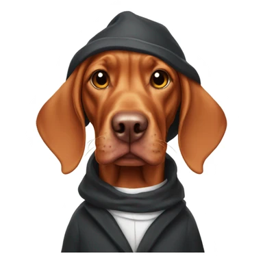 Vizsla wearing a penguin suit sticker