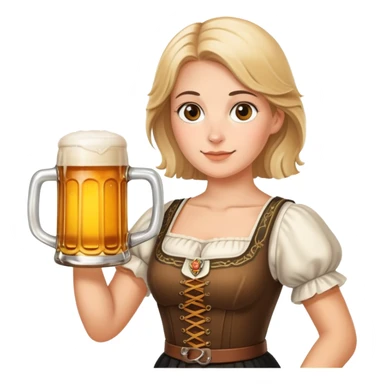 German woman holding a stein of beer in the hands  sticker