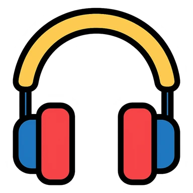 colored headphones icon sticker