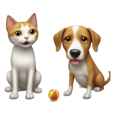 Dog with cat in beach sticker