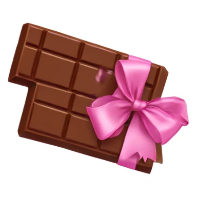 Pink chocolate bar with ribbon  sticker