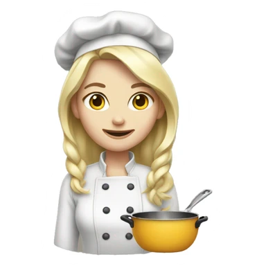Pale girl cooking  sticker