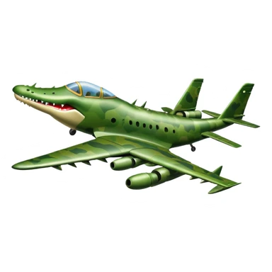 military airplane with a crocodile head dropping bombs sticker