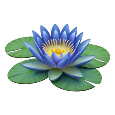 blue water lily circle leaf sticker