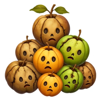 small pile of rotten fruits sticker
