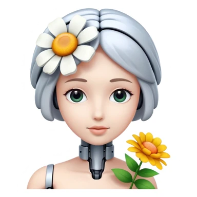 artificial intelligence with a flower sticker