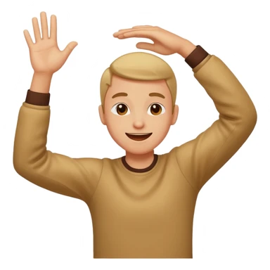 a head with arms dabbing  sticker