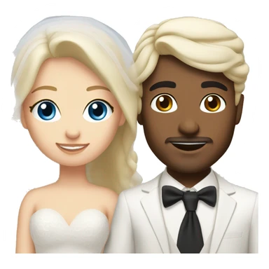 wedding couple middle eastern looking guy blonde girl blue eyes sticker
