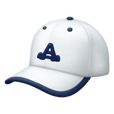 a white baseball hat with a navy blue bow on it sticker