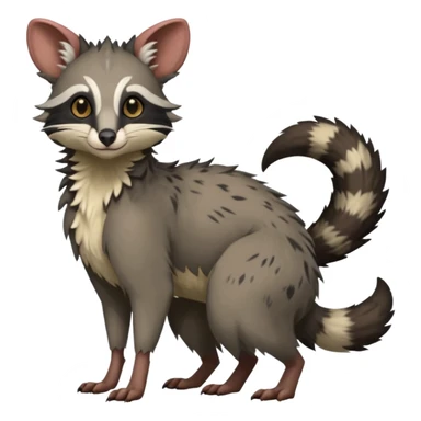 Genet-Marsupial-Possum-Vernid-Sergal-Fakémon-hybrid, by LiLaiRa-griffsnuff, full body sticker