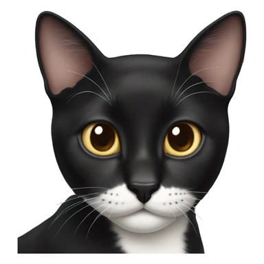  black Carey cat white neck sticker