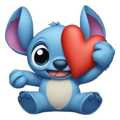 Stitch with love hearts sticker