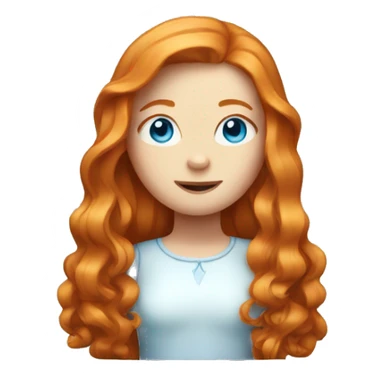 ginger girl with blue eyes and long hair sticker