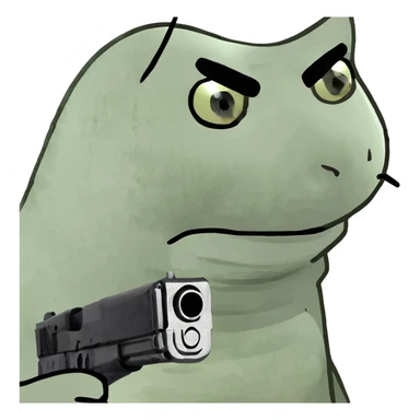 Cat with gun sticker