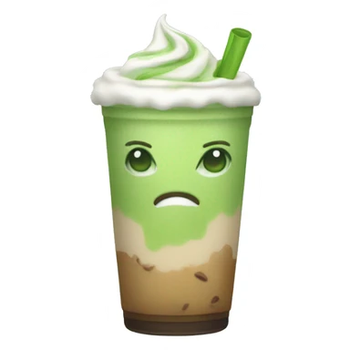 iced matcha latte in emoji style sticker