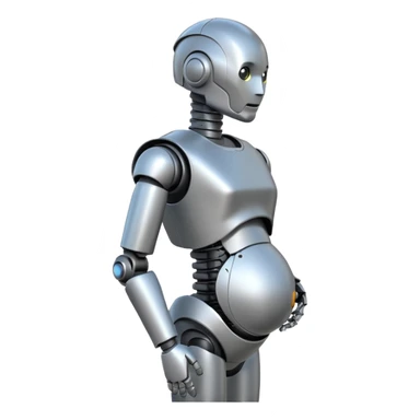 Pregnant male robot. Profile view. Facing left. sticker