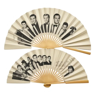 Icon for Autograph Collecting: several vintage sheets in frames arranged in a fan-like pattern, each with a famous celebrity signature. The icon should reflect the charm of collecting autographs in a nostalgic, elegant style. Transparent background. sticker